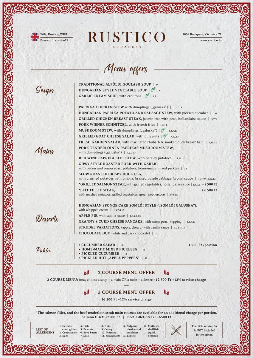 Rustico Menu Offers 20261006